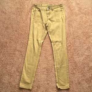 Khaki Straight Leg Skinny Pants